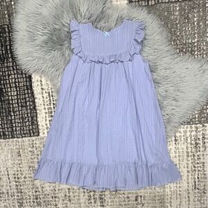 Siaomimi Girls Blue Ink Pointelle Zoey Dress Size 12Y ($65) Swiss Dots & Ruffles